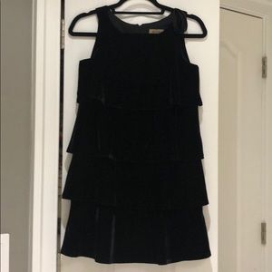 ⭐️⭐️👗NWT VELVET TIERED DRESS WITH SILK FLOWER!!